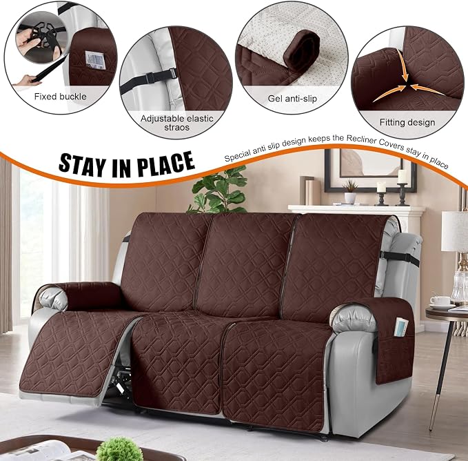 VANSOFY Waterproof Recliner Couch Covers, Sofa Covers 1-Piece Washable - Image 3