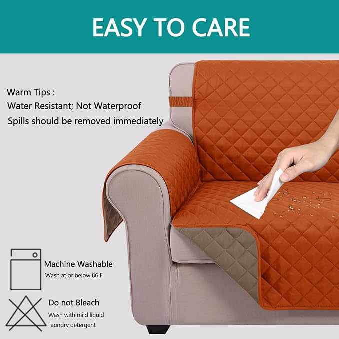 U-NICE HOME Loveseat Sofa Cover Reversible Couch Covers - Image 4