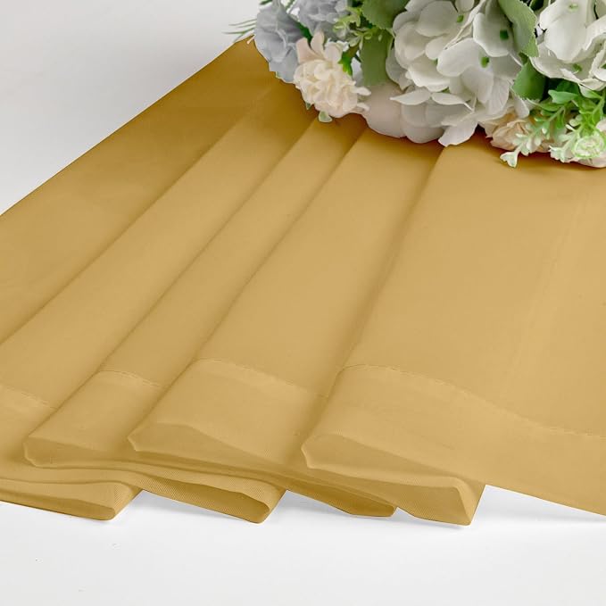 Chyhomenyc Gold Sheer Curtains 63 Inch Length 2 Panels, Rod Pocket Solid Window - Image 7