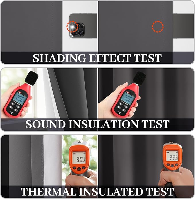 Yakamok Room Darkening 100% Blackout Curtains Grommet Window Treatments - Image 5
