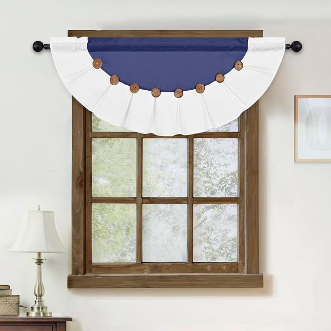 FRAMICS Farmhouse Valance Curtains, Boho Cotton Linen Kitchen Valance, Country - Image 4
