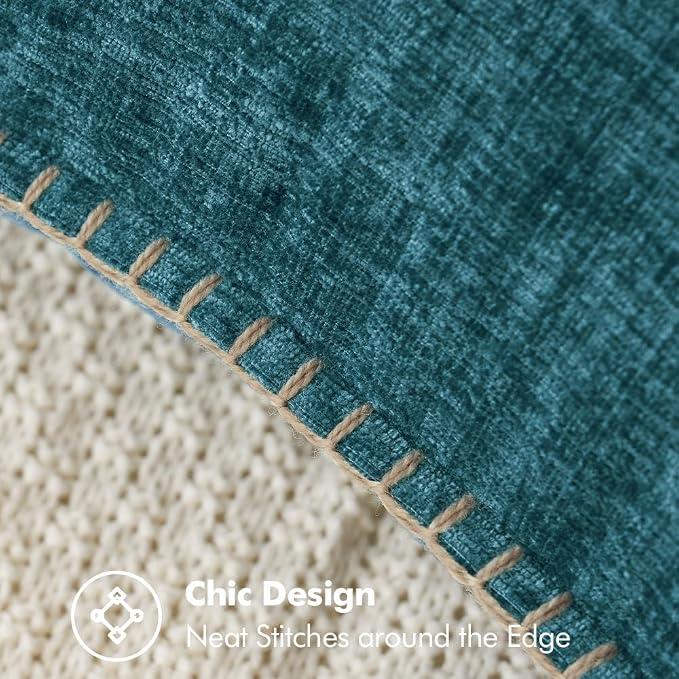 MIULEE Pack of 2 Couch Throw Pillow Covers 20x20 Inch Dark Teal Farmhouse - Image 2