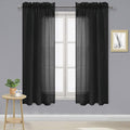 DWCN Black Sheer Curtains Semi Transparent Voile Rod Pocket Curtains by DWCN