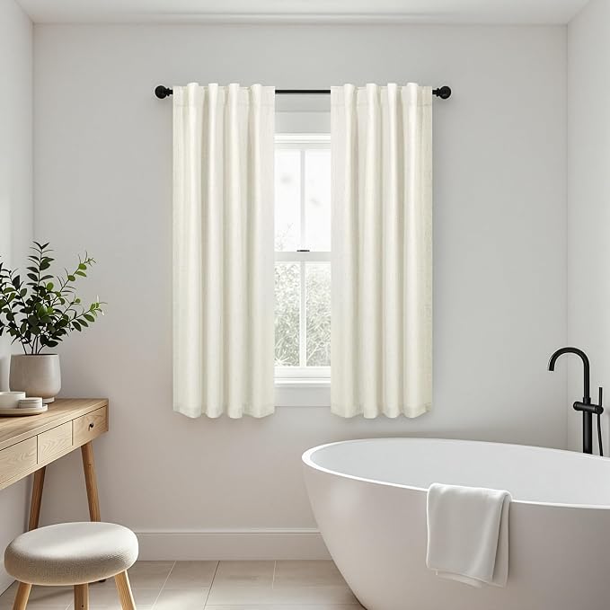 Pitalk 100% Blackout Short Linen Curtains - Image 7