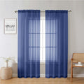 Lecloud Royal Blue Sheer Curtains 78 Inches Long 2 Panels Set, Privacy Light by Lecloud