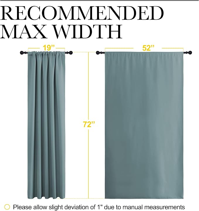 NICETOWN Greyish Blue Blackout Curtains Panels - Image 7
