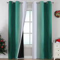 Estelar Textiler Green and Greyish White Blackout Curtains by ESTELARTEXTILER