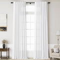 Nanspring Extra Long Linen Curtains 136 Inches Long by Nanspring