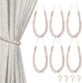 Hion 6 Pcs Boho Curtain Tiebacks, Wood Beads Curtain Holdbacks, Outdoor by Hion