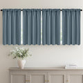 MIULEE Set of 4 Grey Blue 45 Inch Short Blackout Kitchen Window Curtains | by MIULEE
