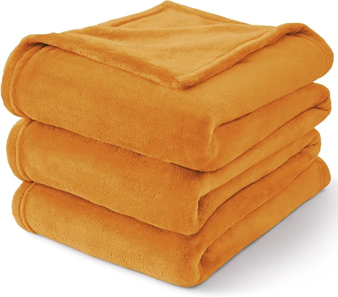 BEDELITE Fleece Blankets Queen Size Burnt Orange Throw Blankets - Image 7