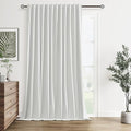 Guken White 100% Blackout Linen Curtains 100 Inch Wide by 90 Inch by Guken