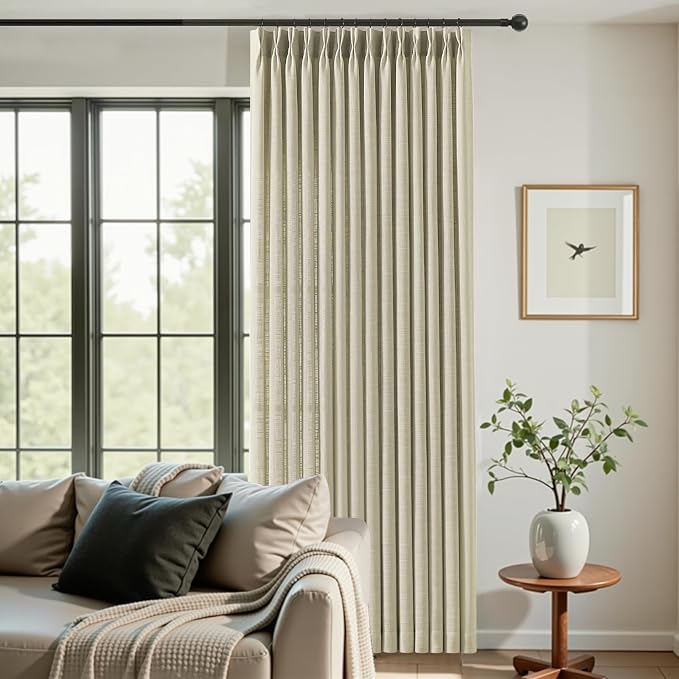 IVAPUPU Pinch Pleated Linen Curtains 90 Inches Long 2 Panels - Image 5