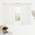 LAMIT Ivory White Linen Curtains 45 Inches Long by LAMIT