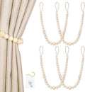 Wood Bead Curtain Tiebacks, KLOGTSIND Set of 4 Curtain Holdbacks by KLOGTSINDDirect