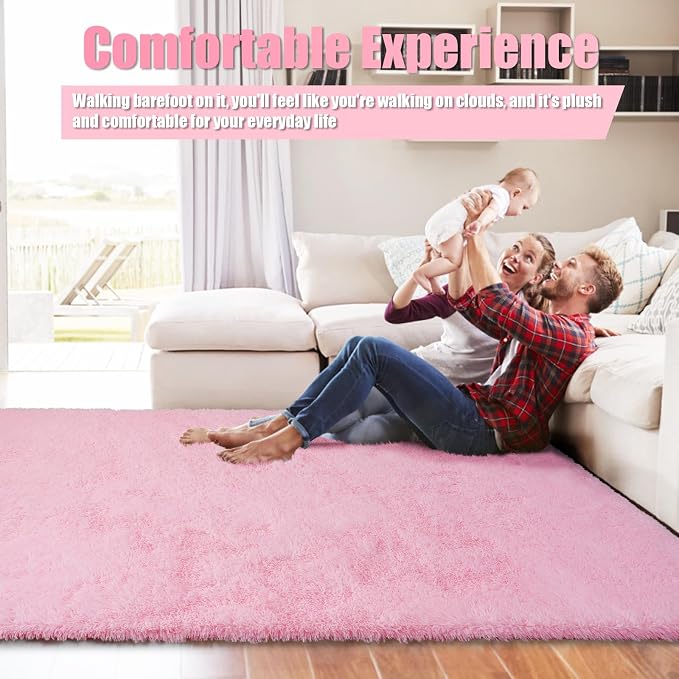 6x9 Fluffy Area Rug for Living Room, Shag Area Rugs for Bedroom - Image 5