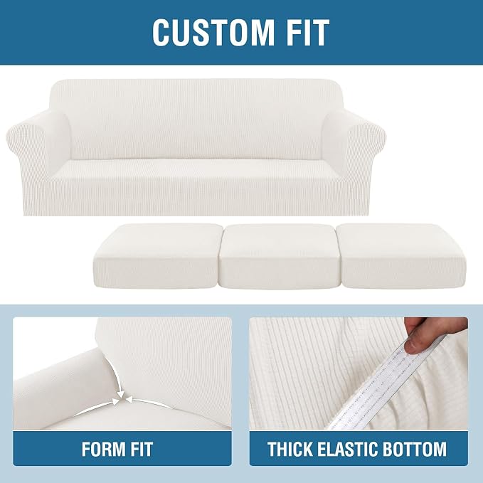 H.VERSAILTEX 4 Piece Stretch Sofa Covers - Image 4
