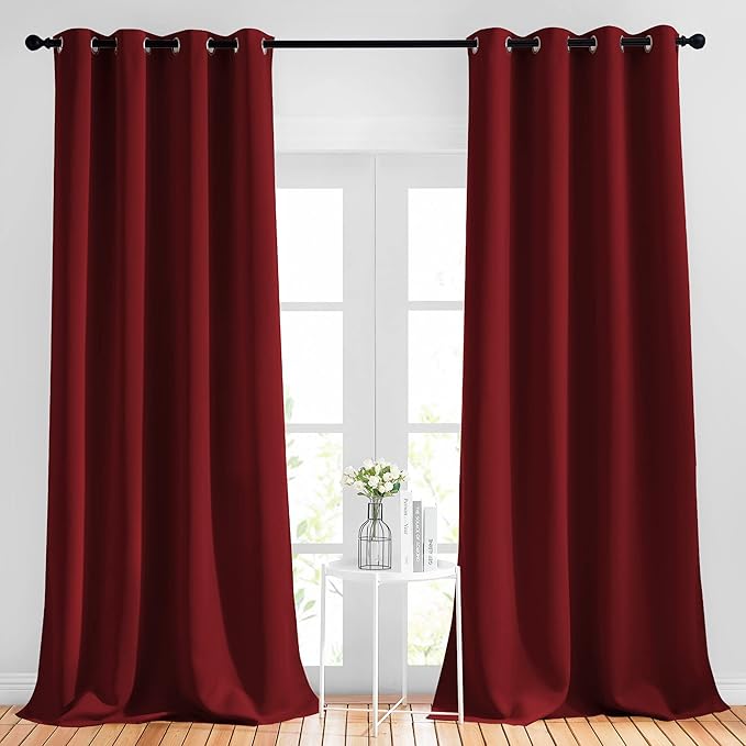 NICETOWN Burgundy Red Blackout Draperies Curtains by NICETOWN