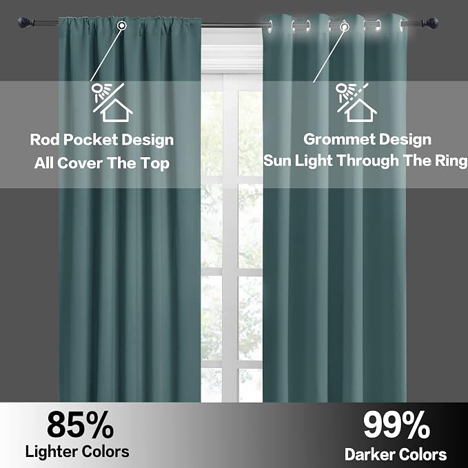 RYB HOME Blackout Curtains for Bedroom, Privecy Thermal Insulating Energy - Image 5