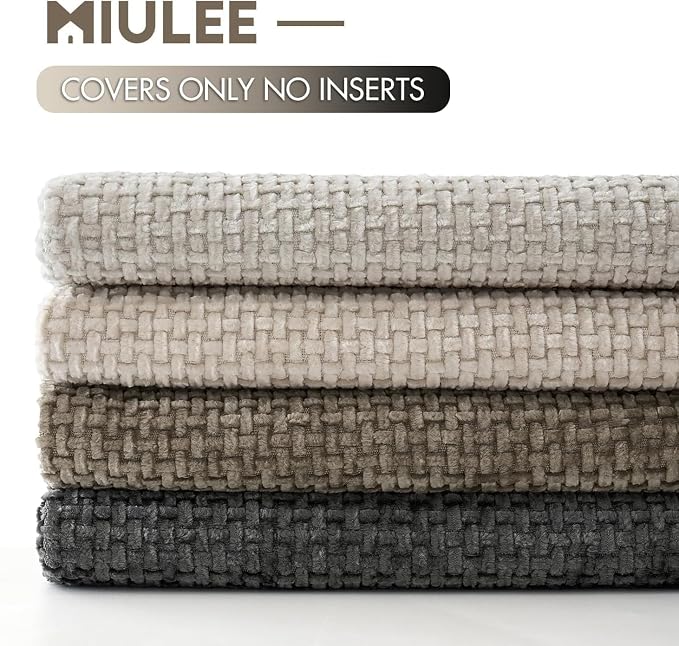 MIULEE Pack of 4 Couch Throw Pillow Covers 26x26 Inch Neutral Soft Decorative - Image 6