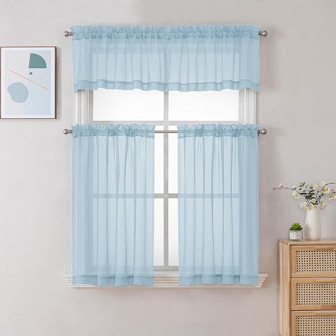 Chyhomenyc Sky Blue Sheer Valances - Image 2