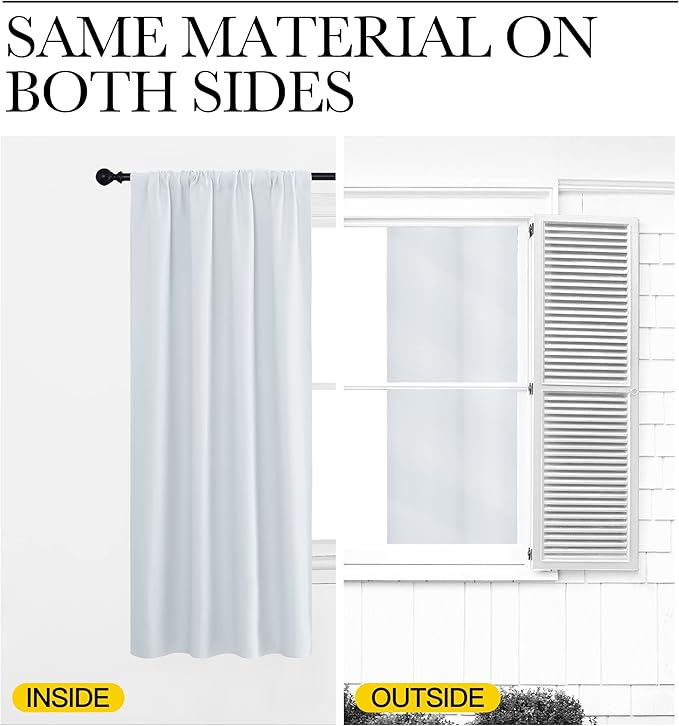 NICETOWN Greyish White Bedroom Curtain Panels - Image 4