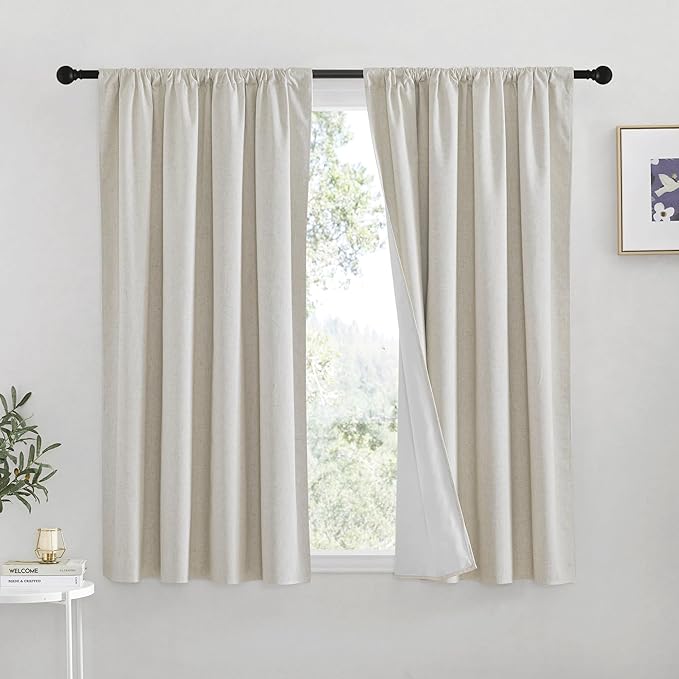 RYB HOME Natural Linen Blended Curtains by RYBHOME