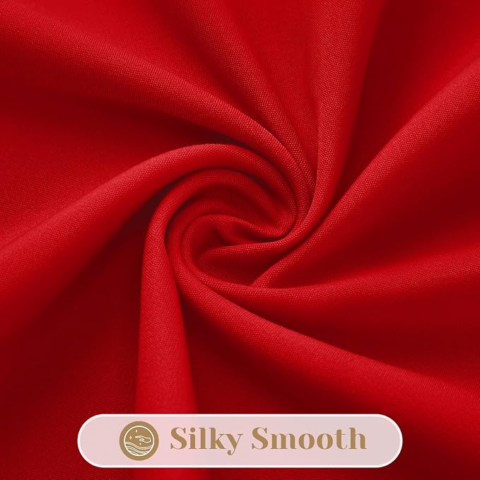 HOMEIDEAS Christmas Non-See-Through Red Privacy Sheer Curtains, 52 X 54 Inches - Image 7