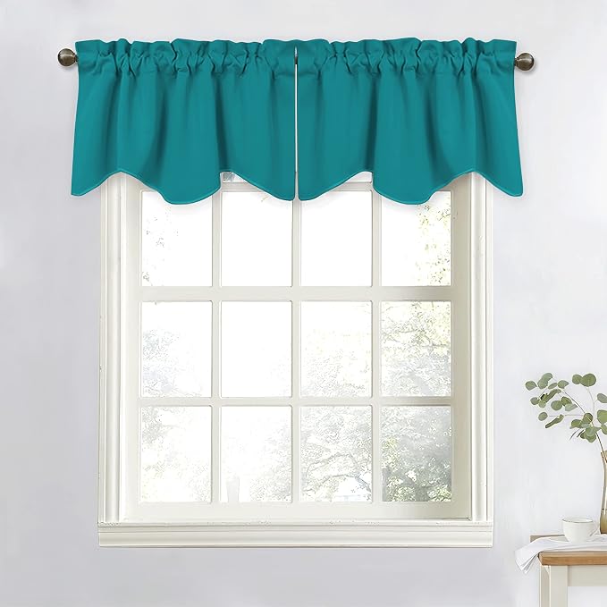 NICETOWN Blackout Curtain Valances Solid Rod Pocket Scalloped Valances Short - Image 7
