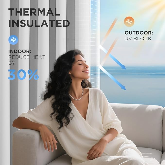 Joydeco Blackout Patio Sliding Door Curtains 108 Inches Long, Grommet Privacy - Image 5