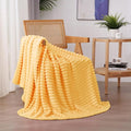 Light Yellow Fleece Throw Blanket 60”×80” by linecooo
