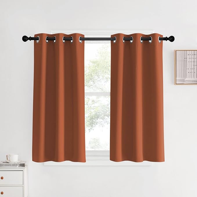 NICETOWN Kitchen Curtains Small Window Curtains & Drapes, Burnt Orange by NICETOWN