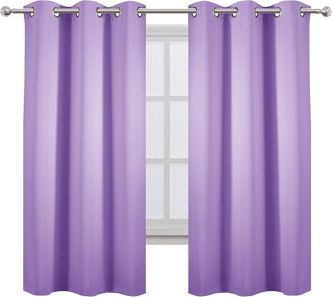 LEMOMO Lavender Blackout Curtains 42 x 63 Inch Length/Set of 2 Curtain - Image 2