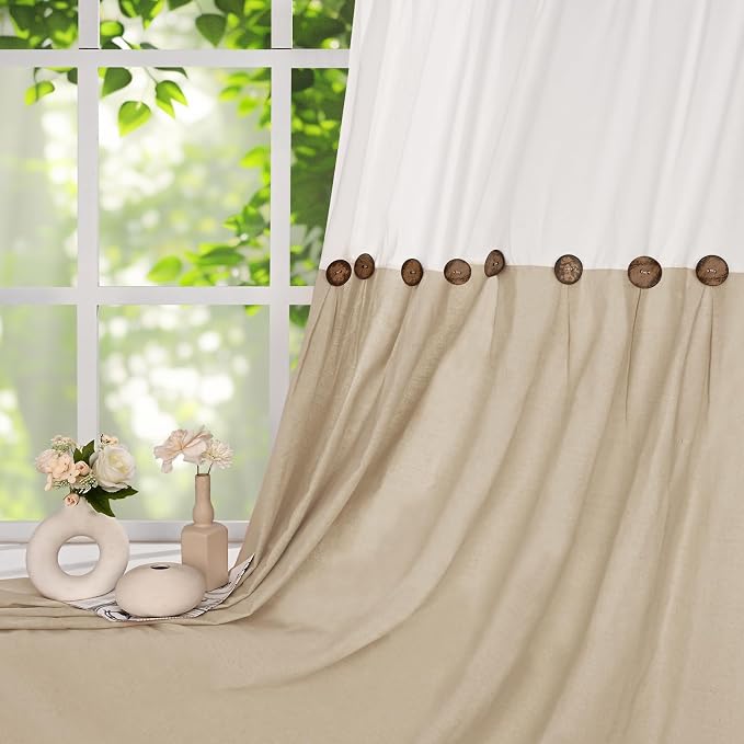 FRAMICS Farmhouse Cotton Linen Curtains - Image 8