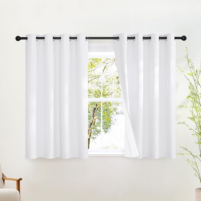 NICETOWN Bathroom Curtains 100% Blackout Window Treatments, Grommet Thermal by NICETOWN