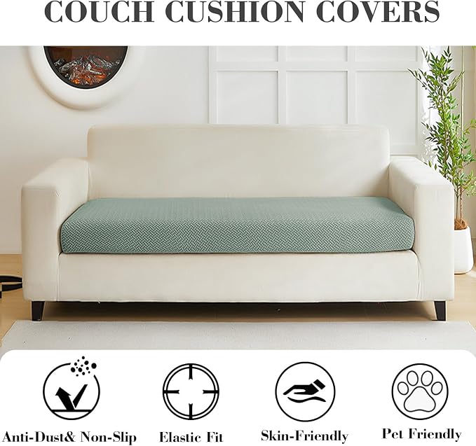 Couch Covers for 2 Cushion Sofa Pet Friendly Couch Cushion Covers Universal - Image 3