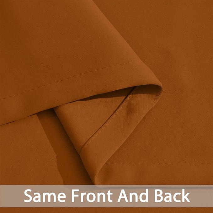 Yakamok Burnt Orange Curtains 84 Inches Length Blackout Curtain - Image 4