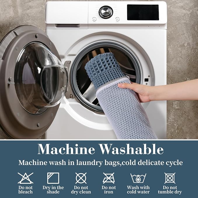 RESARE Waffle Bathroom Runner Rugs, Super Absorbent Bath Mat Non Slip Washable - Image 6