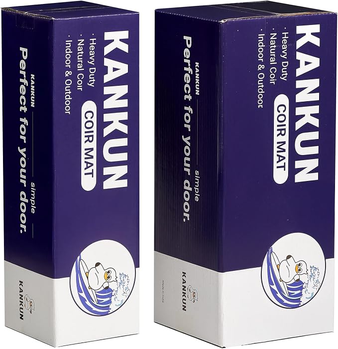 KANKUN Coco Coir Door Mat with Heavy Duty Backing, Welcome Doormat, Doormat - Image 9