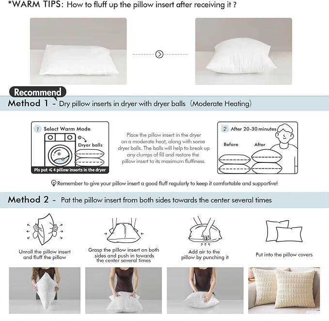 MIULEE 22x22 Pillow Inserts - Image 9
