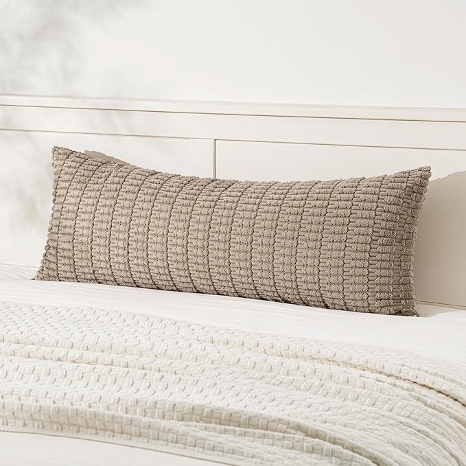 MIULEE Pack of 1 Light Brown Long Body Lumbar Decorative Throw Pillow Cover by MIULEE