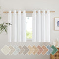 NICETOWN White Linen Kitchen Curtains 36 inches Long, Grommet Short Curtains by NICETOWN