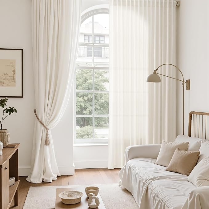 Nanspring Modern Linen Curtains 96 Inches Long - Image 6