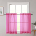 Cafe Curtains 36 Inch Length Tier 2 Pieces, Modern Soft Airy Sheer Kitchen by WelvetBLK