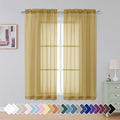 Simplebrand Gold Short Sheer Curtains 45 Inch Length by Simplebrand