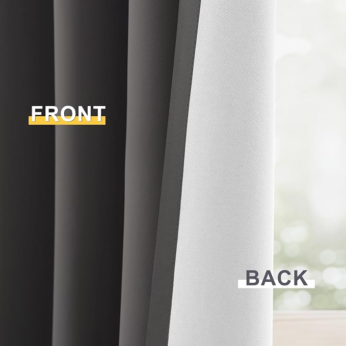 Yakamok 100% Blackout Curtain Panels 84 inches Cold and Light Blocking Drapes - Image 6