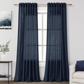 Nanspring Navy Blue Curtains 80 Inches Length by Nanspring