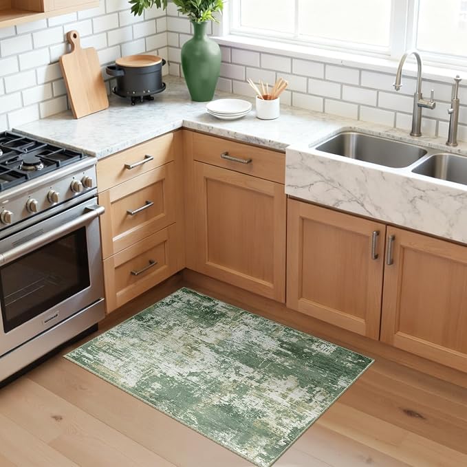Washable Area Rugs 2'x3' Non-Slip Modern Abstract Soft - Image 2