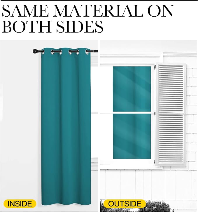 NICETOWN Room Darkening Curtains 78 inch Length 2 Panels, Peacock Teal - Image 6