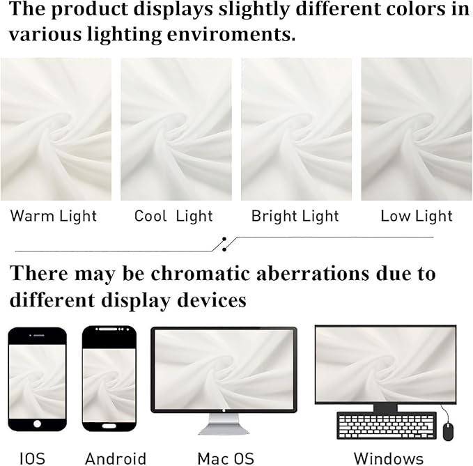 Lecloud Ivory Sheer Curtains 45 Inch Length 2 Panels, Short Voile Drapes - Image 4
